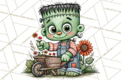 Halloween Farmhouse Monsters Clipart, Cute Halloween Farm Product Image 3