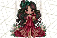 Whimsical Christmas Girls PNG Clipart, Holiday Characters Product Image 2