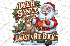 Christmas Hunting Clipart Santa Deer PNG Product Image 5