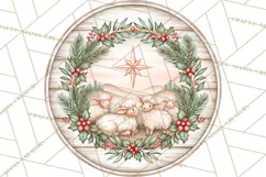 Religious Christmas Nativity Round Sign Clipart PNG Product Image 5