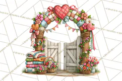 Patchwork Village Clipart PNG, Quilting Seamstress Quilt Product Image 5