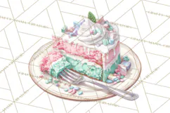 Cute Birthday Party Clipart PNG | Birthday Cake Graphics Product Image 4