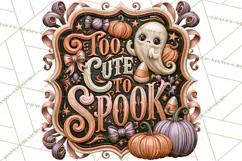 Retro Halloween Sign Clipart PNG Product Image 5
