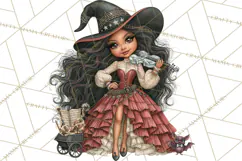 Enchanted Witch Market PNG Watercolor Clipart Product Image 4