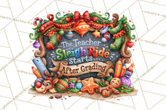 Christmas Teacher Chalkboard Quote PNG Product Image 5