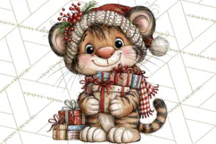 Jungle Christmas Clipart, Christmas Jungle Animals PNG Product Image 5