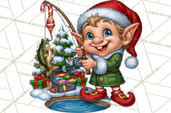 Christmas Fishing Clipart PNG Product Image 5