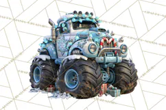 Christmas Monster Truck Clipart PNG Product Image 5