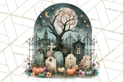 Vintage Halloween Places PNG, Halloween Magic Clipart Product Image 5