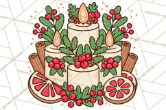 Cozy Christmas Clipart PNG, Cute Holiday Christmas Designs Product Image 2