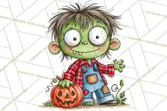 Zombie Hollow Cute Zombie Halloween Clipart PNG Product Image 2
