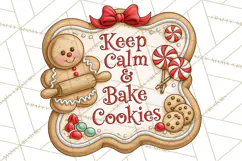 Gingerbread Christmas Signs PNG, Cute Christmas Sayings Product Image 2