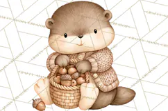 Cozy Fall Animals Clipart PNG, Fall Sweater Friends Product Image 2