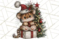 Jungle Christmas Clipart, Christmas Jungle Animals PNG Product Image 2