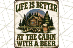 Vintage Man Cave Funny Clipart, Beer Png, Hunting, Bar Sign Product Image 2