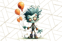 Cute Halloween Zombie Clipart PNG Product Image 5