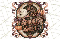 Retro Halloween Sign Clipart PNG Product Image 2