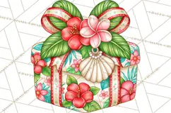 Tropical Christmas Beach Clipart PNG, Christmas Beach Decor Product Image 2