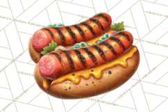 Girls Back Yard Barbecue Girly Grilling BBQ Clipart Product Image 5