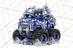 Christmas Monster Truck Clipart PNG Product Image 2