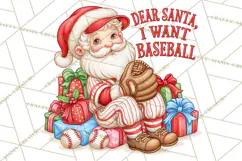 Christmas Baseball Clipart PNG Product Image 2