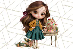 Whimsical Christmas Girls PNG Clipart, Holiday Characters Product Image 2