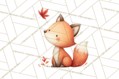 Whimsical Watercolor Woodland Animal Clipart PNG Product Image 2