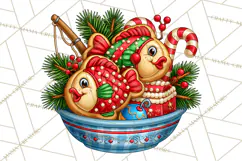 Christmas Fishing Clipart PNG Product Image 3