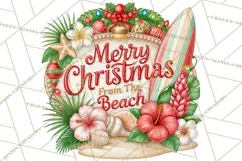 Tropical Christmas Beach Signs PNG, Christmas Quotes, Beach Product Image 3