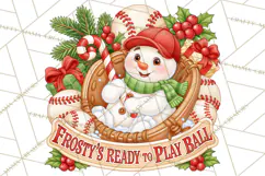 Christmas Baseball Clipart PNG Product Image 3