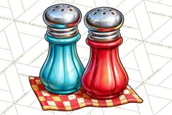 Retro Diner Clipart PNG 1950s Vintage Food Jukebox Product Image 2