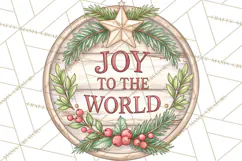 Religious Christmas Nativity Round Sign Clipart PNG Product Image 3