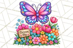 Colorful Butterfly Inspirational Clipart PNG, Floral Png Product Image 3
