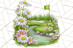 Whimsical Country Club Golf Clipart Argyle PNG Product Image 2