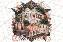 Retro Halloween Sign Clipart PNG Product Image 3