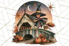 Vintage Halloween Scenes PNG, Halloween Magic Clipart Product Image 4
