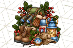 Christmas Hunting Clipart Santa Deer PNG Product Image 4