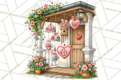 Patchwork Village Clipart PNG, Quilting Seamstress Quilt Product Image 4