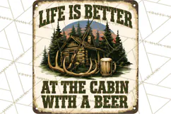 Vintage Man Cave Funny Clipart, Beer Png, Hunting, Bar Sign Product Image 4
