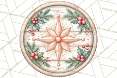Religious Christmas Nativity Round Sign Clipart PNG Product Image 4