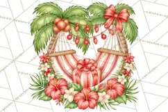 Tropical Christmas Beach Clipart PNG, Christmas Beach Decor Product Image 4
