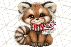 Peppermint Pals Christmas Animal Clipart PNG, Cute Candy Product Image 4
