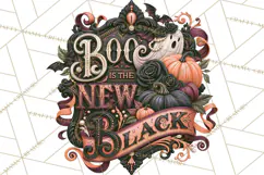 Retro Halloween Sign Clipart PNG Product Image 4