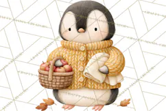 Cozy Fall Animals Clipart PNG, Fall Sweater Friends Product Image 4