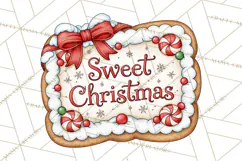 Gingerbread Christmas Signs PNG, Cute Christmas Sayings Product Image 4