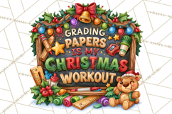 Christmas Teacher Chalkboard Quote PNG Product Image 5