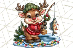 Christmas Fishing Clipart PNG Product Image 4