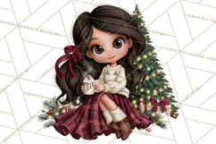 Whimsical Christmas Girls PNG Clipart, Holiday Characters Product Image 4