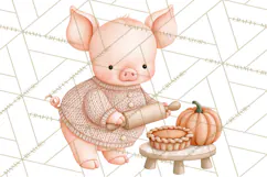 Cozy Fall Animals Clipart PNG, Fall Sweater Friends Product Image 5
