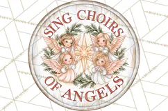 Religious Christmas Nativity Round Sign Clipart PNG Product Image 5